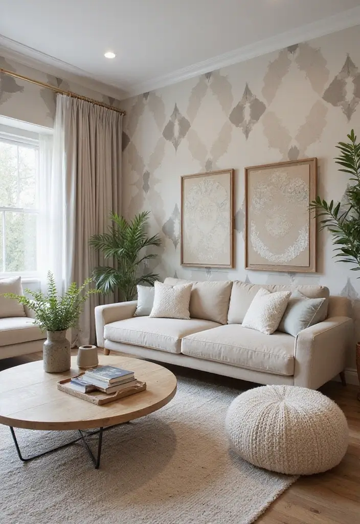 28 Painted Accent Walls in Living Room Ideas That Transform Your Space - 14. Artistic Geometric Patterns