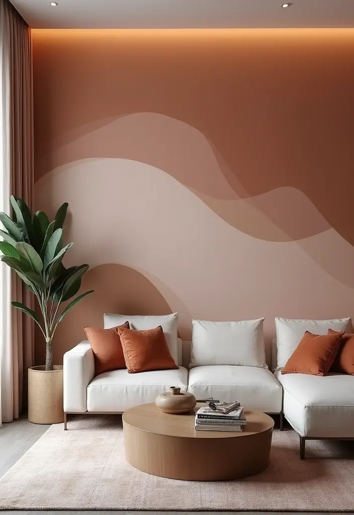 28 Painted Accent Walls in Living Room Ideas That Transform Your Space - 15. Elegant Ombre Effect