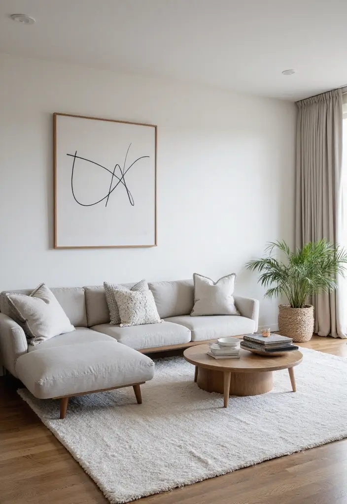 28 Painted Accent Walls in Living Room Ideas That Transform Your Space - 28. Minimalist Line Art