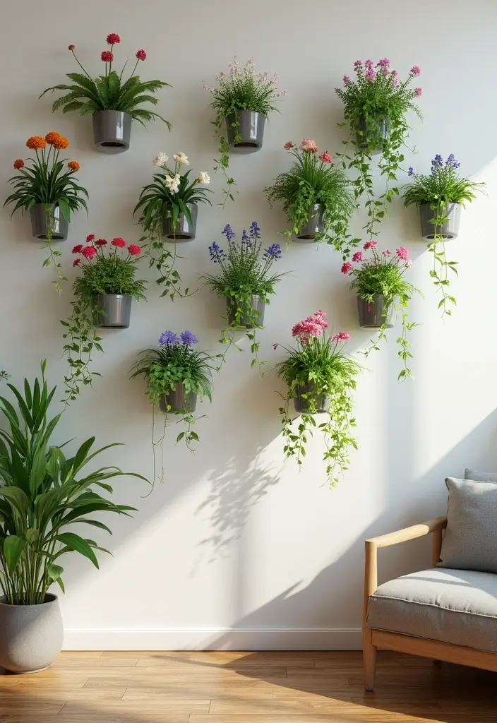 28 Plants in Living Room Ideas That Bring Nature Indoors - 1. Wall-mounted Planters