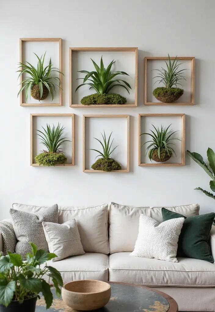 28 Plants in Living Room Ideas That Bring Nature Indoors - 16. Plant Frames