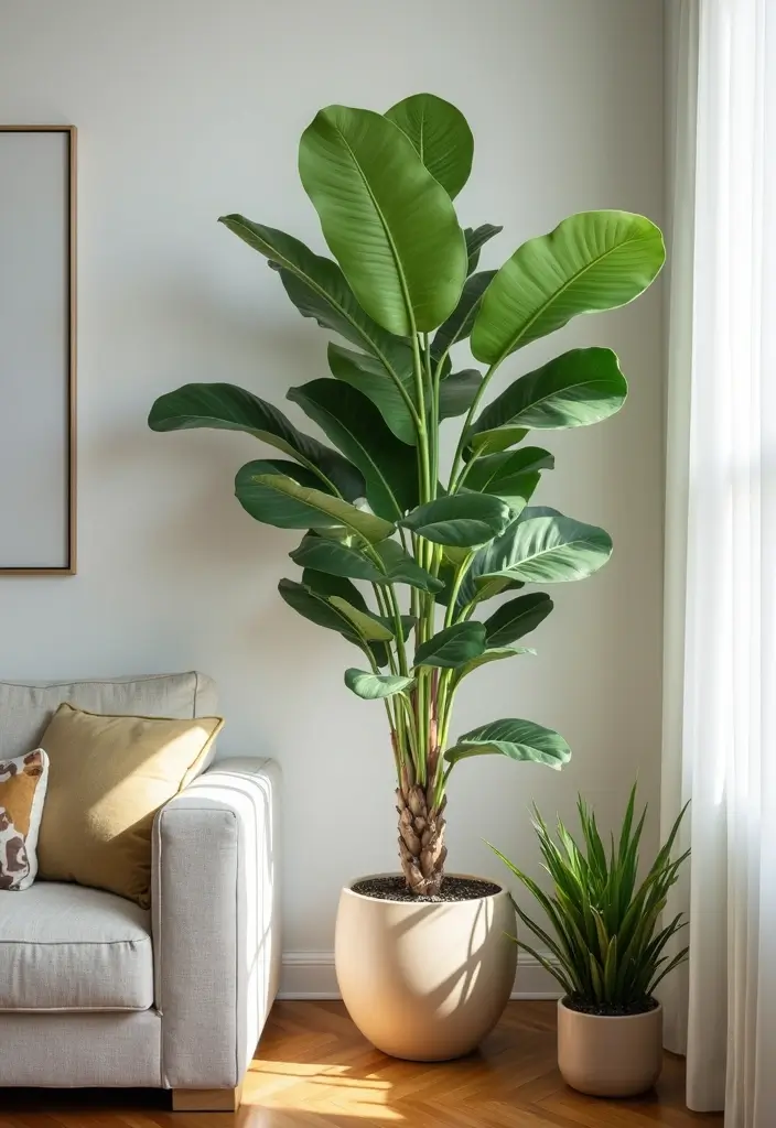 28 Plants in Living Room Ideas That Bring Nature Indoors - 2. Corner Foliage