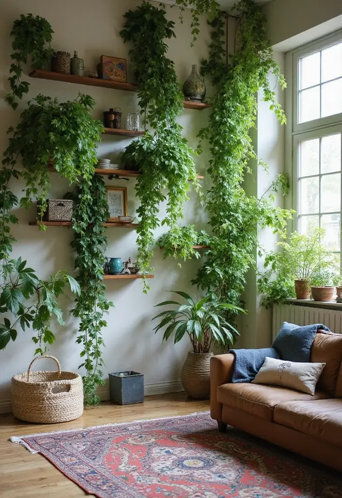 28 Plants in Living Room Ideas That Bring Nature Indoors - 21. Indoor Vines
