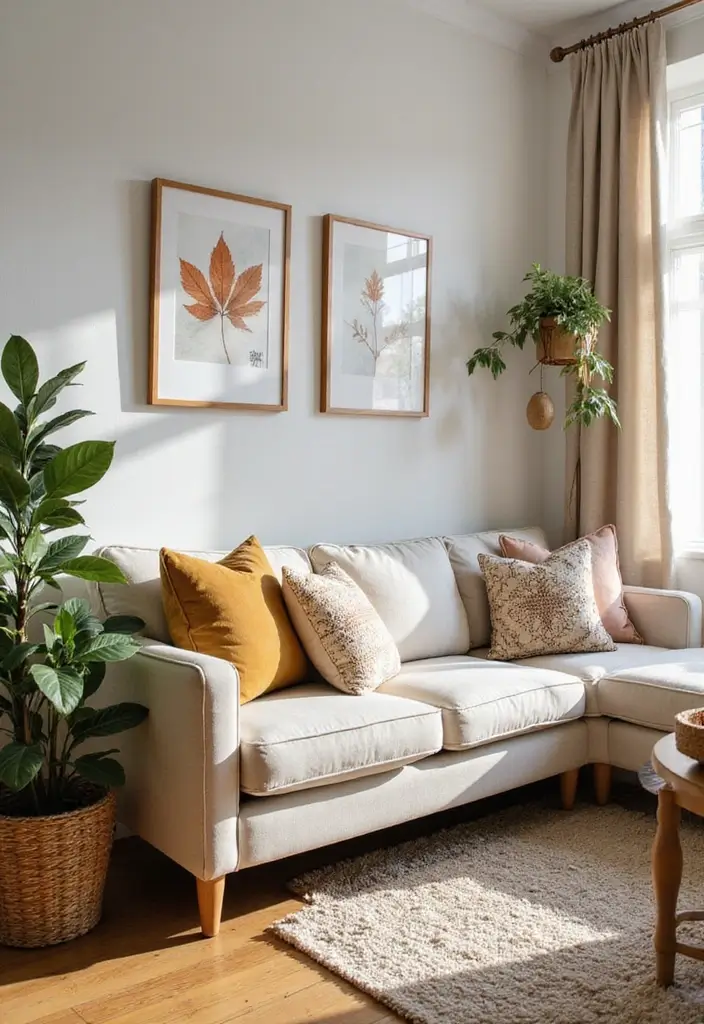 28 Plants in Living Room Ideas That Bring Nature Indoors - 28. Incorporating Seasonal Decor