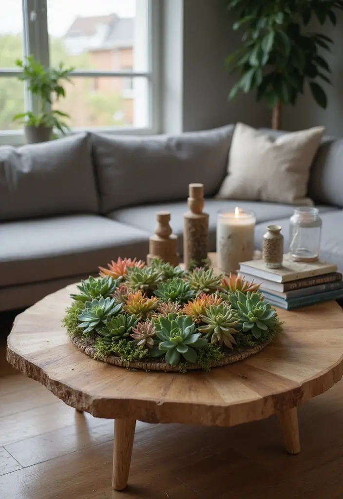28 Plants in Living Room Ideas That Bring Nature Indoors - 3. Coffee Table Centerpieces