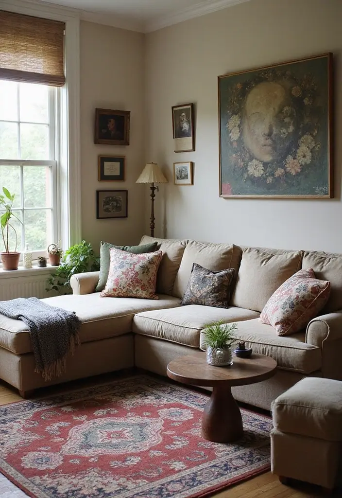 28 Sectional Living Room Ideas That Maximize Seating and Style - 10. Vintage-Inspired Sectional