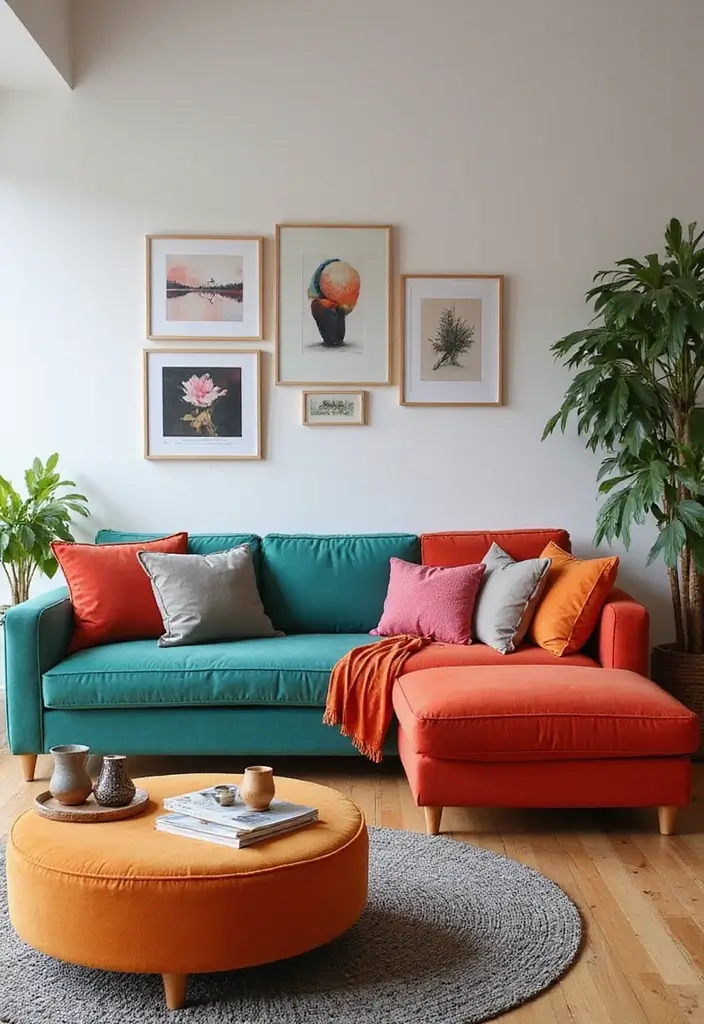 28 Sectional Living Room Ideas That Maximize Seating and Style - 16. Color-Block Sectionals