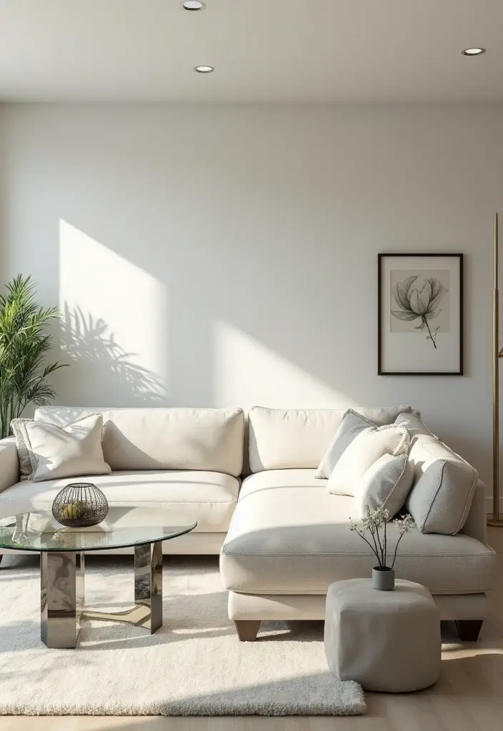 28 Sectional Living Room Ideas That Maximize Seating and Style - 18. Glass Dining Table with Sectional