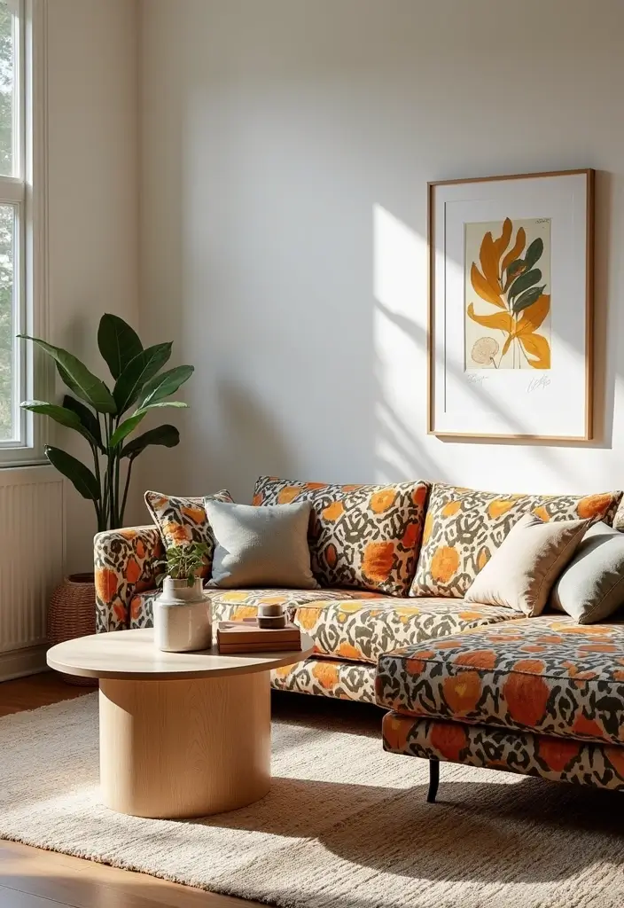 28 Sectional Living Room Ideas That Maximize Seating and Style - 19. Sectionals with Bold Patterns