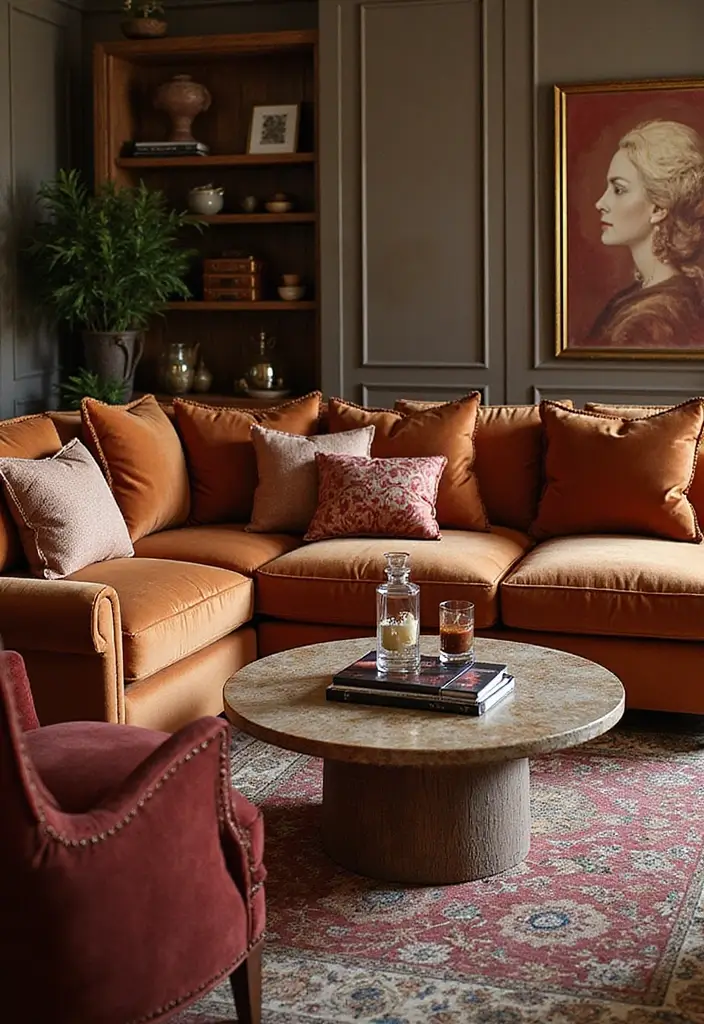 28 Sectional Living Room Ideas That Maximize Seating and Style - 22. Luxe Silk Sectionals