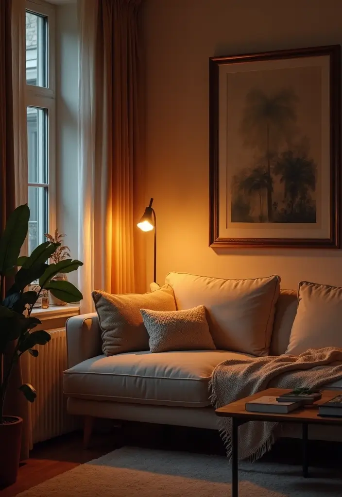 28 Sectional Living Room Ideas That Maximize Seating and Style - 24. Layered Lighting with Sectionals