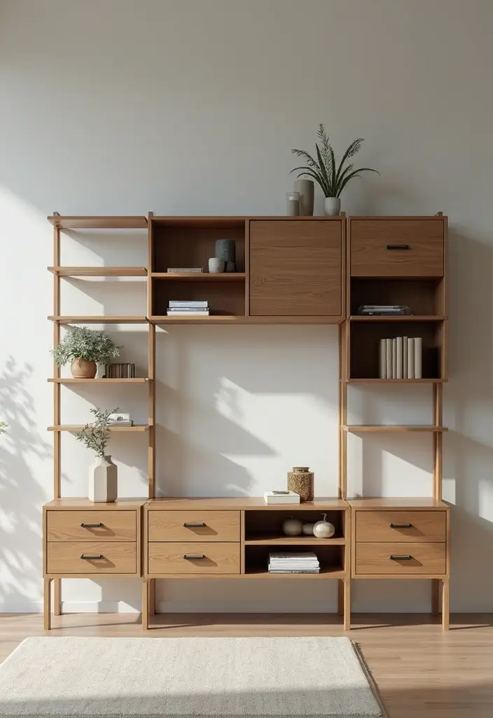 28 Wall Units Living Room Built Ins That Look Custom and Smart - 14. Modular Wall Units