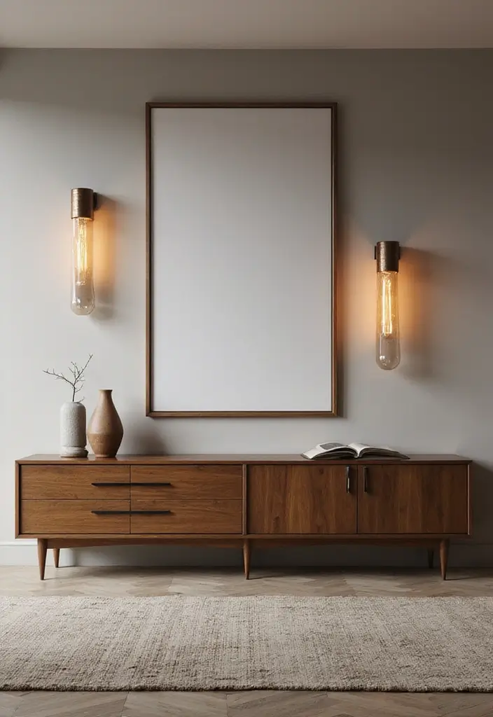 28 Wall Units Living Room Built Ins That Look Custom and Smart - 25. Statement Lighting Fixtures