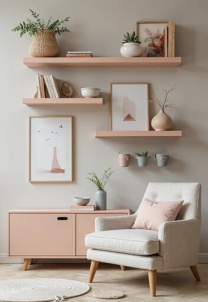 28 Wall Units Living Room Built Ins That Look Custom and Smart - 4. Color Coordinated Displays