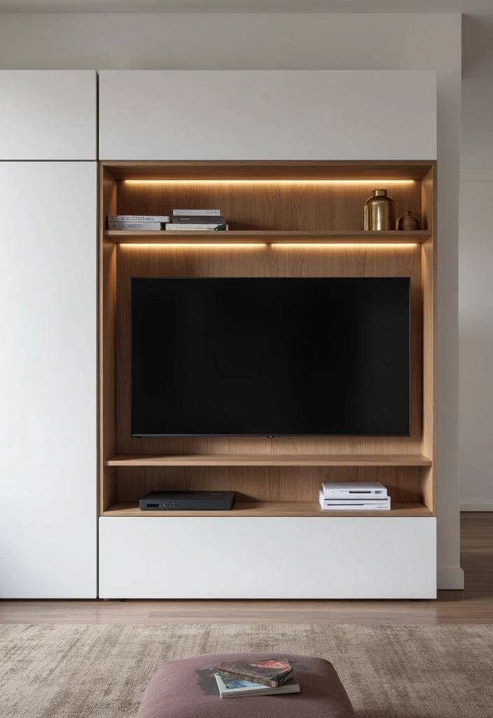 28 Wall Units Living Room Built Ins That Look Custom and Smart - 6. Integrating Technology