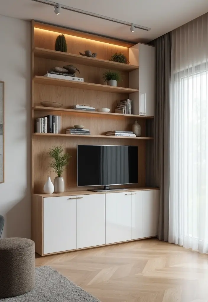 28 Wall Units Living Room Built Ins That Look Custom and Smart - 7. Corner Wall Units