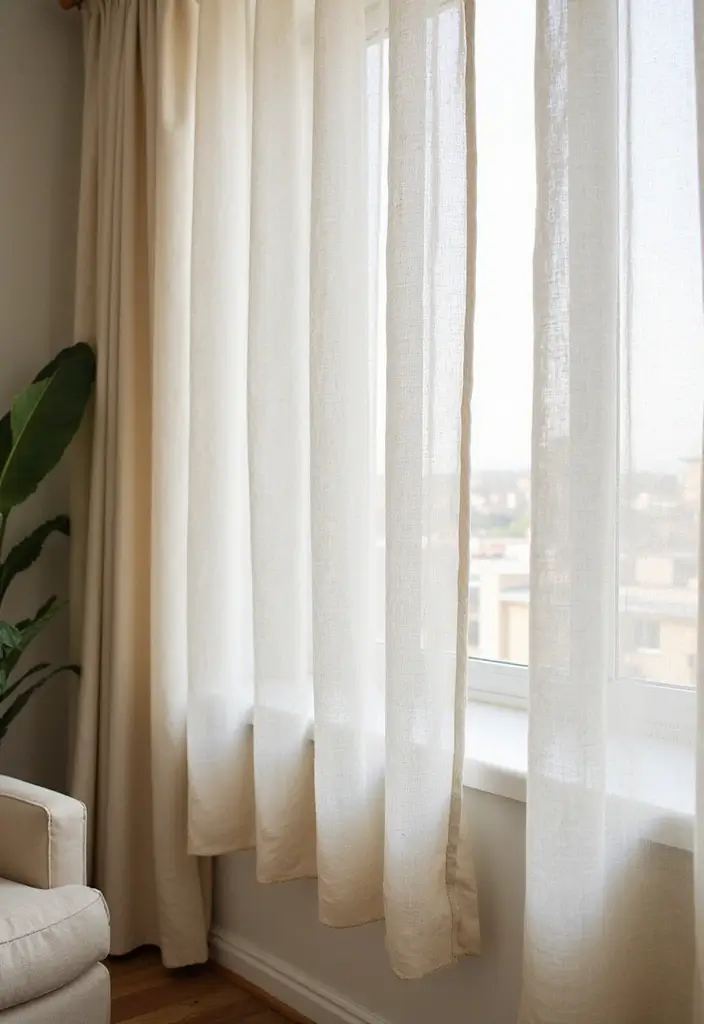 28 Window Dressing Ideas Living Room That Add Style and Privacy - 1. Organic Cotton Curtains