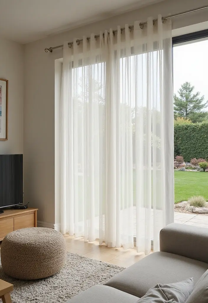 28 Window Dressing Ideas Living Room That Add Style and Privacy - 6. Vertical Blinds Made from Recycled Materials