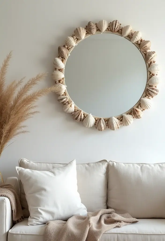 29 Corner Mirror Decor Living Room Ideas That Add Depth and Light - 11. Coastal Calm with Sea-Inspired Mirrors