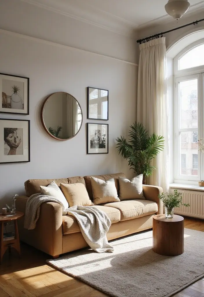 29 Corner Mirror Decor Living Room Ideas That Add Depth and Light - 29. Personal Touch with Customized Mirrors