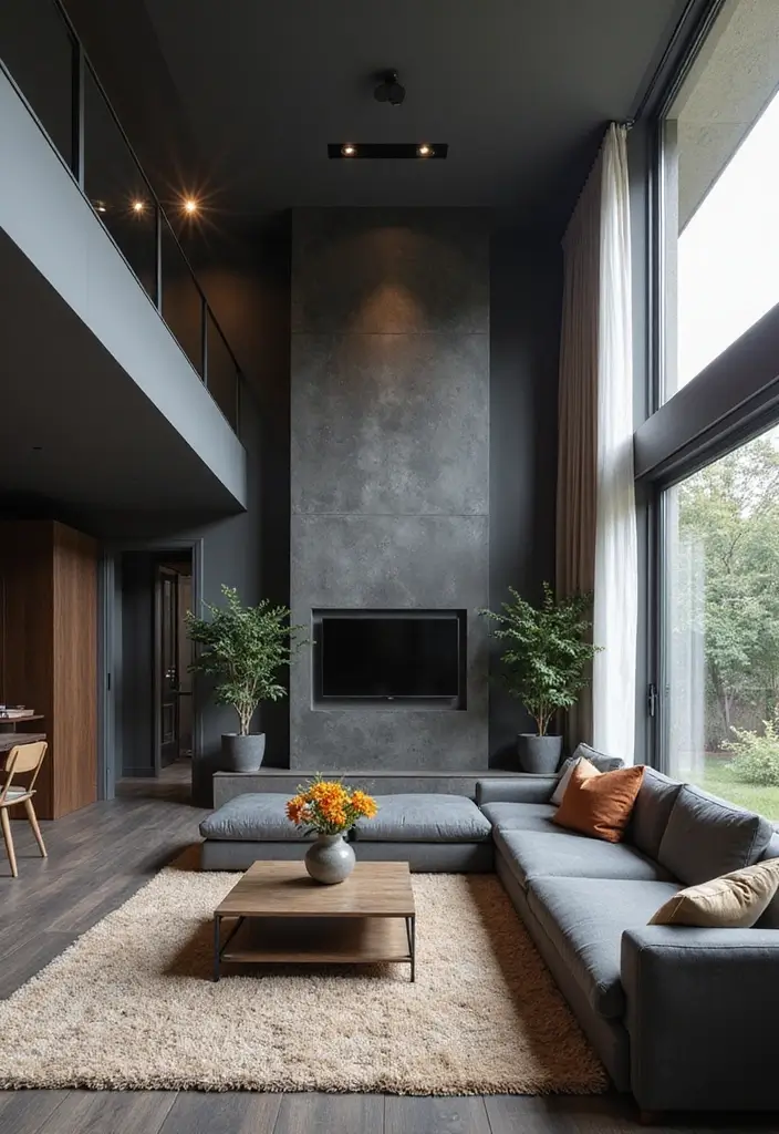 29 Dark Gray Living Room Ideas That Look Modern and Sophisticated - 27. Open Floor Plans