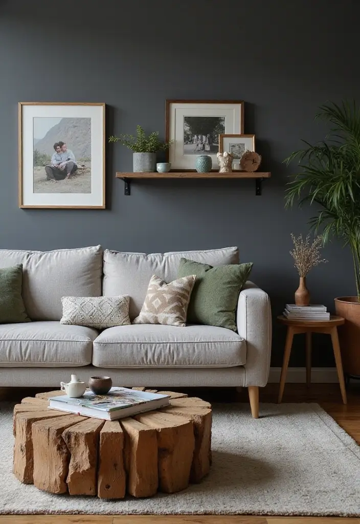 29 Dark Gray Living Room Ideas That Look Modern and Sophisticated - 28. Personal Touches