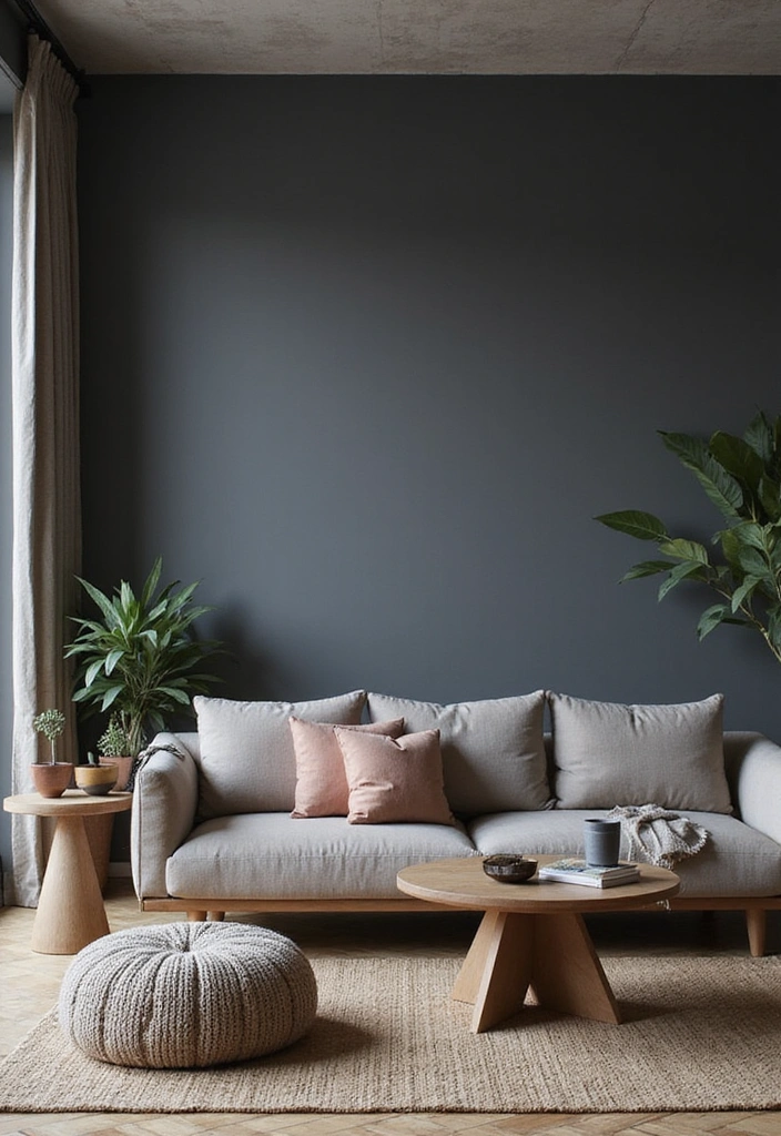 29 Dark Gray Living Room Ideas That Look Modern and Sophisticated - 29. Harmonious Color Schemes