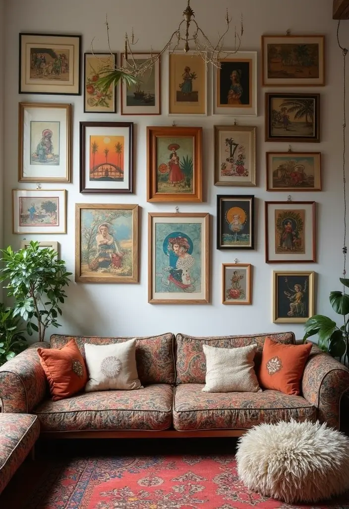 29 Decor Wall in Living Room Ideas That Add Personality and Depth - 1. Bohemian Gallery Wall