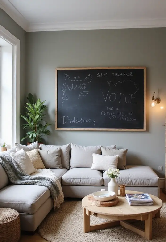 29 Decor Wall in Living Room Ideas That Add Personality and Depth - 23. Interactive Art