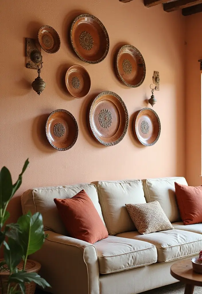 29 Decor Wall in Living Room Ideas That Add Personality and Depth - 28. Mediterranean Style Decor