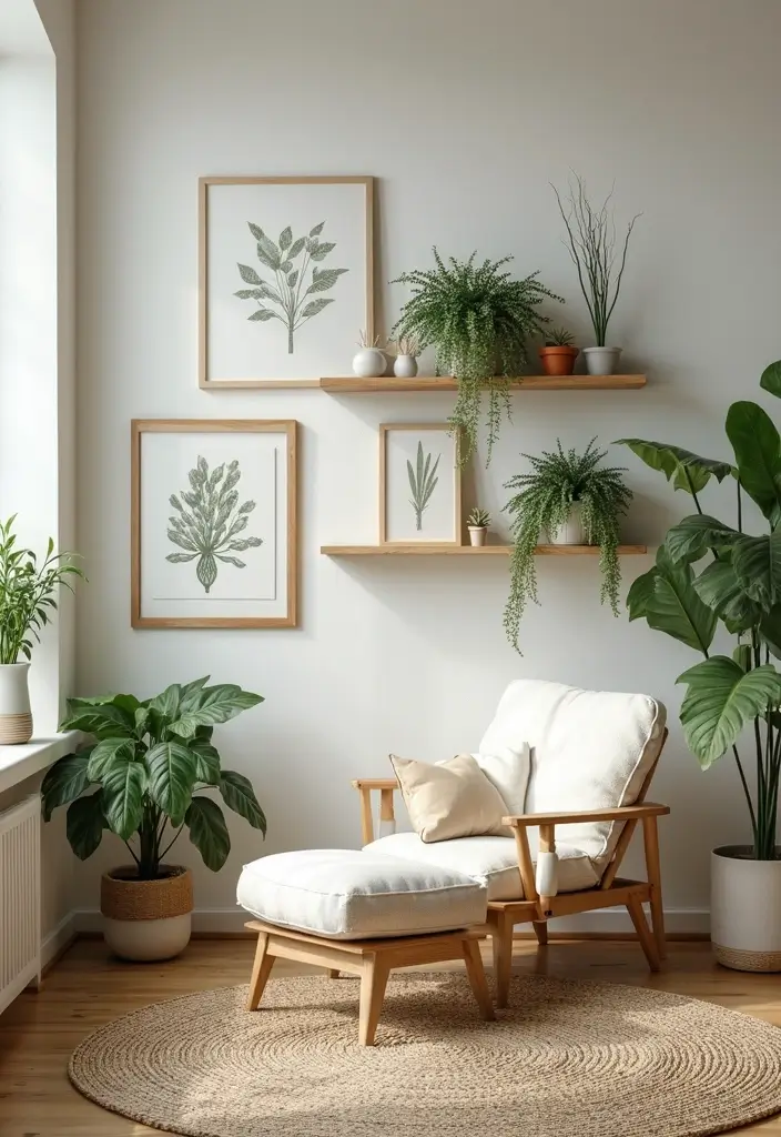 29 Decor Wall in Living Room Ideas That Add Personality and Depth - 5. Nature-Inspired Decor