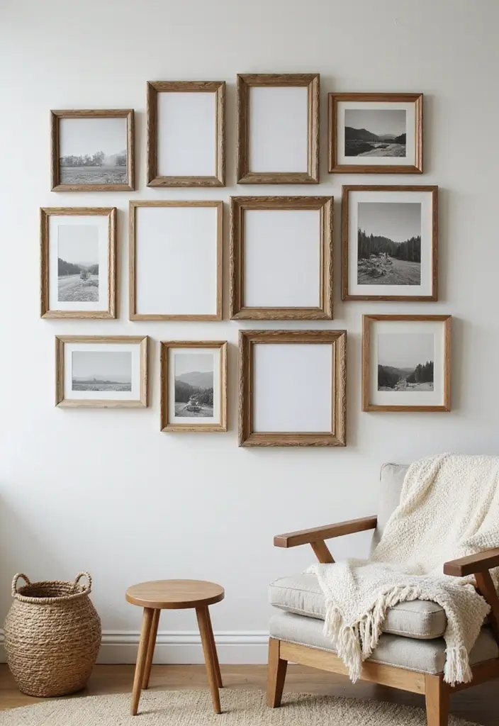 29 Decor Wall in Living Room Ideas That Add Personality and Depth - 6. Layered Frames