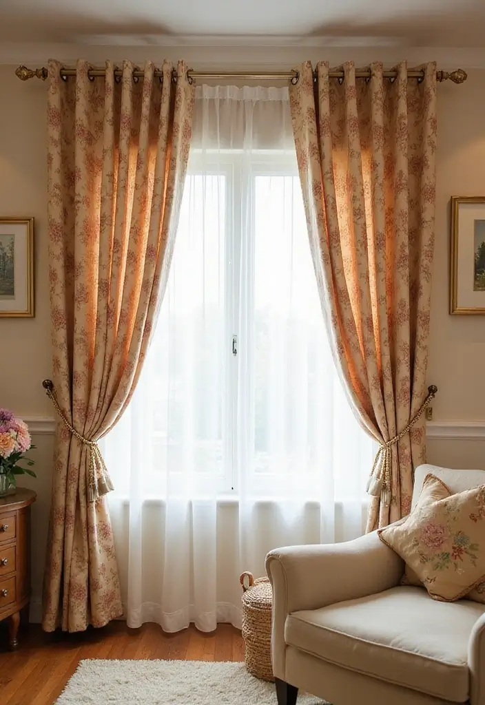 29 Farmhouse Living Room Curtain Ideas That Add Country Charm - 15. Tiered Curtains