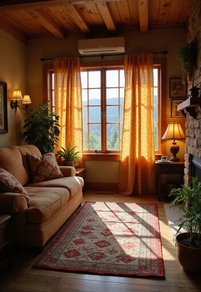 29 Farmhouse Living Room Curtain Ideas That Add Country Charm - 21. Quilted Fabrics