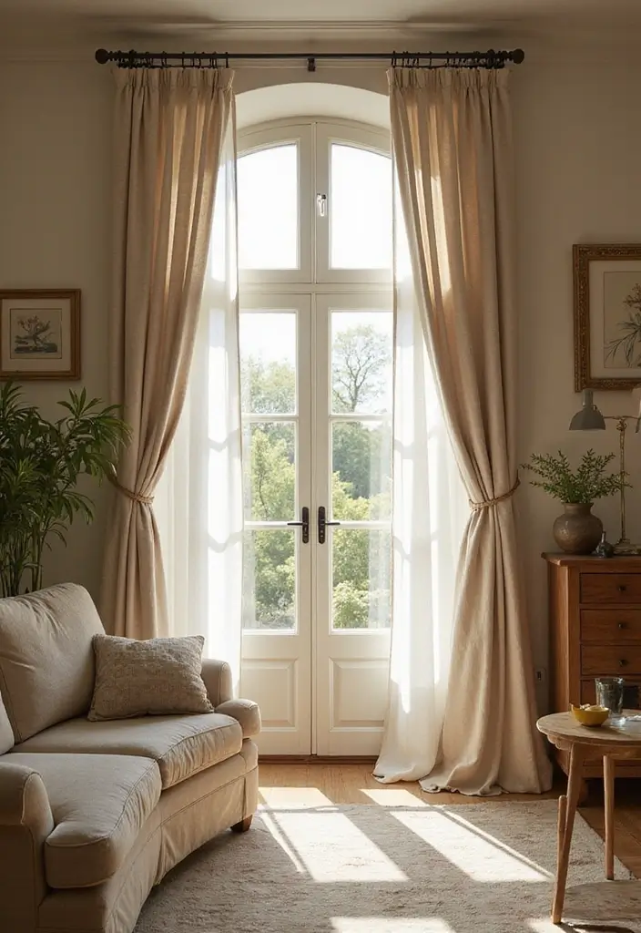 29 Farmhouse Living Room Curtain Ideas That Add Country Charm - 3. Linen Curtains