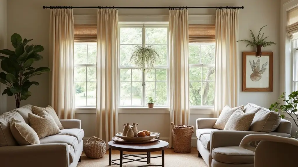 29 Farmhouse Living Room Curtain Ideas That Add Country Charm