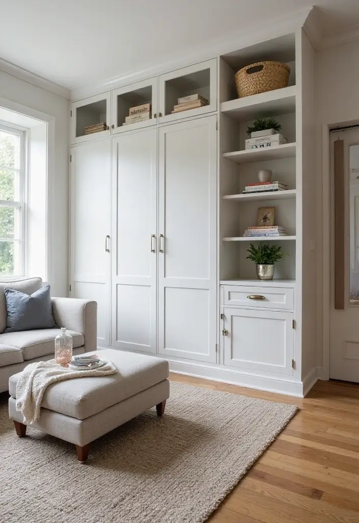 29 Grey Small Living Room Ideas That Feel Spacious and Light - 10. Smart Storage Solutions