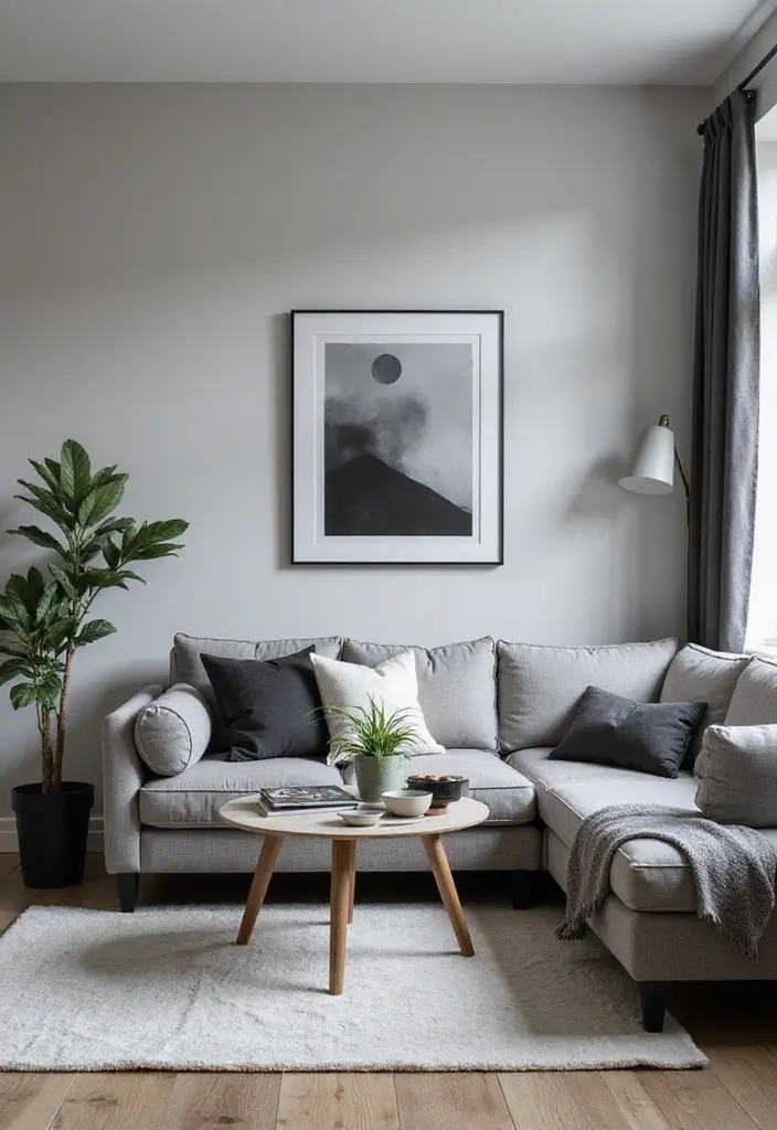 29 Grey Small Living Room Ideas That Feel Spacious and Light - 15. Monochrome Layering