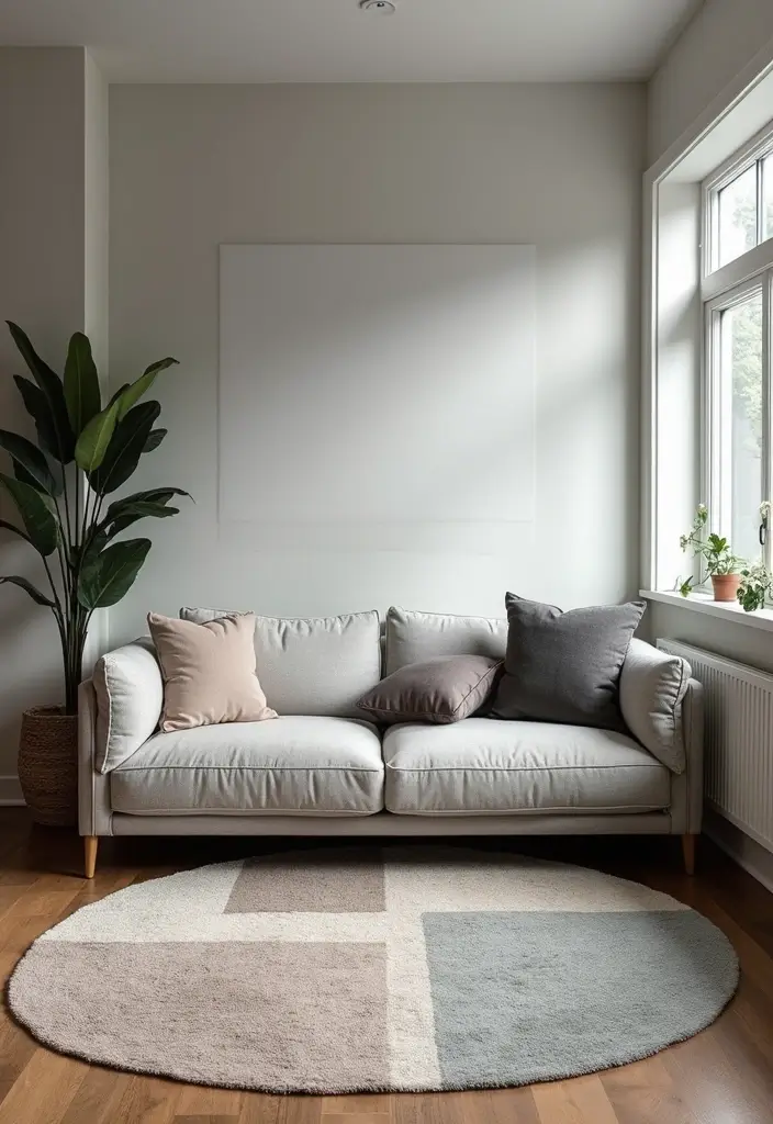 29 Grey Small Living Room Ideas That Feel Spacious and Light - 18. Zone with Rugs