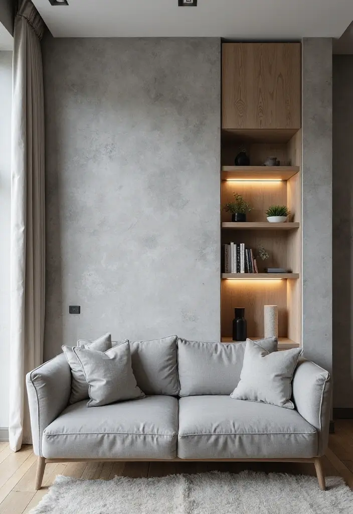 29 Grey Small Living Room Ideas That Feel Spacious and Light - 25. Artistic Room Dividers