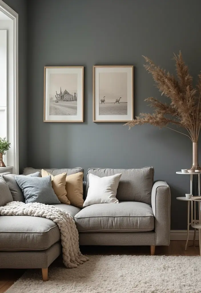 29 Grey Small Living Room Ideas That Feel Spacious and Light - 27. Personal Souvenirs