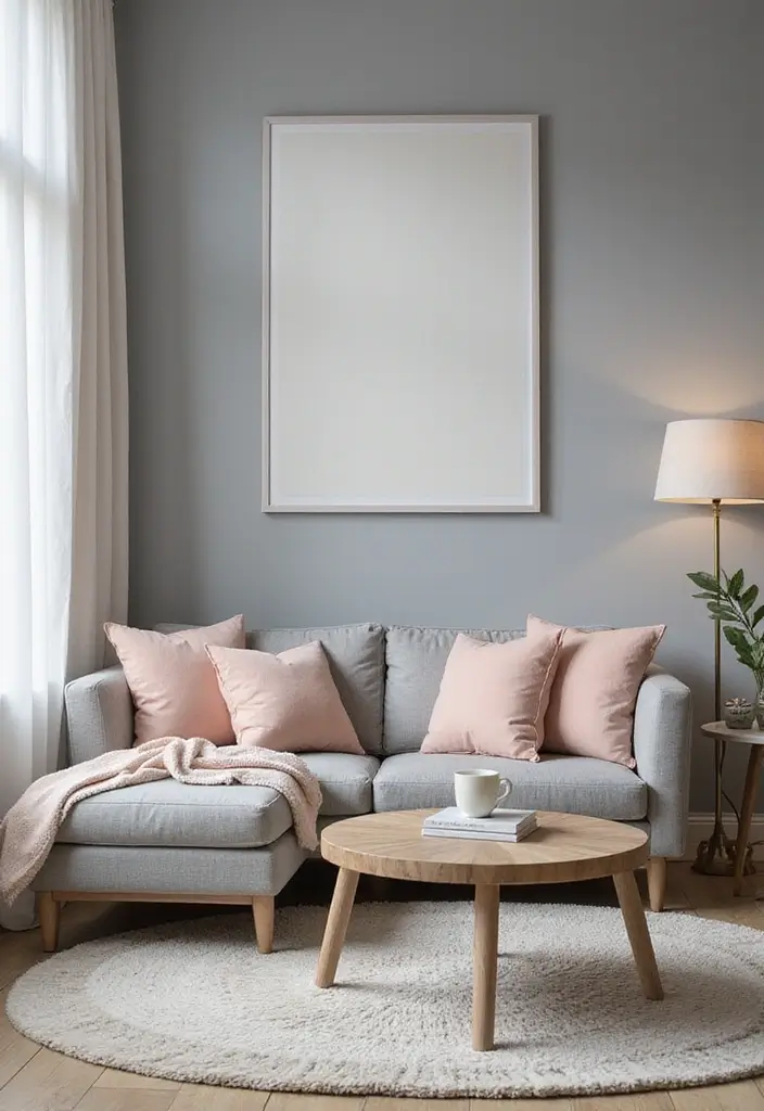 29 Grey Small Living Room Ideas That Feel Spacious and Light - 9. Accent Colors