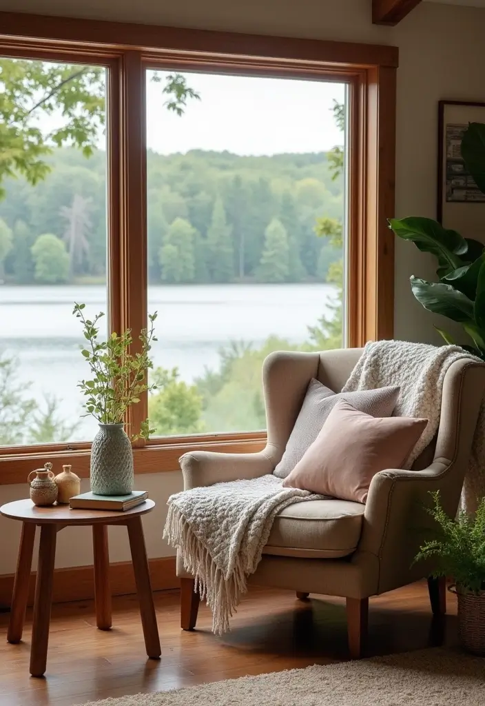 29 Lake House Living Room Ideas That Bring the Outdoors In - 13. Cozy Reading Nooks