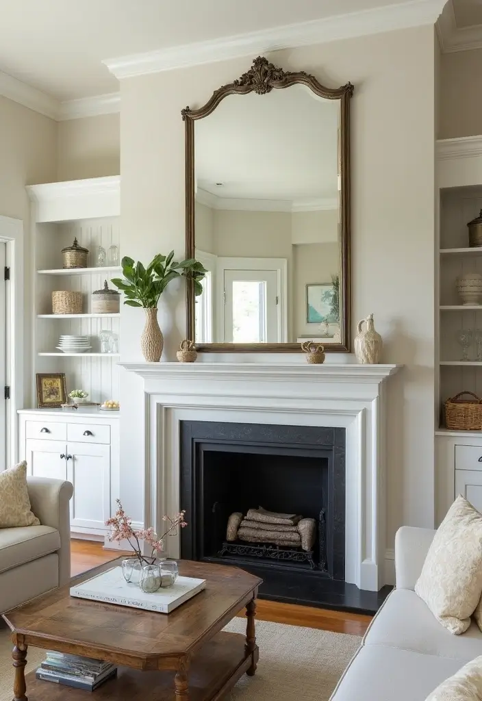 29 Lake House Living Room Ideas That Bring the Outdoors In - 21. Creative Use of Mirrors