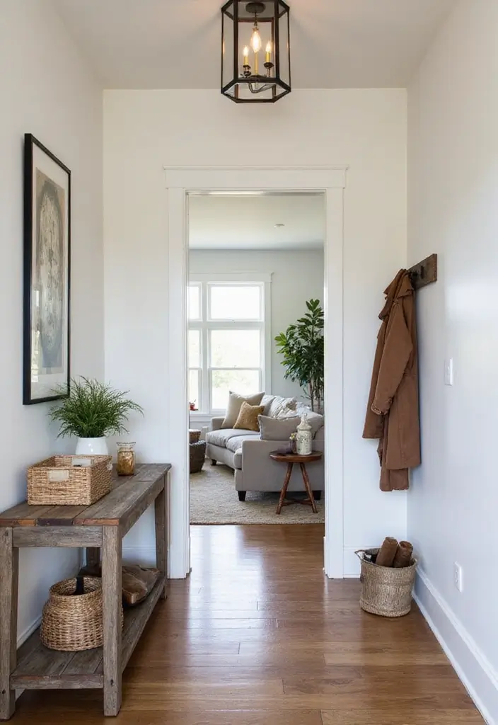 29 Lake House Living Room Ideas That Bring the Outdoors In - 25. Inviting Entryways