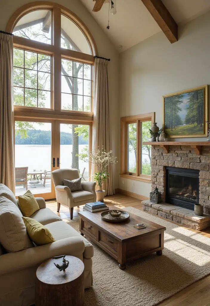29 Lake House Living Room Ideas That Bring the Outdoors In - 7. Earthy Color Palettes