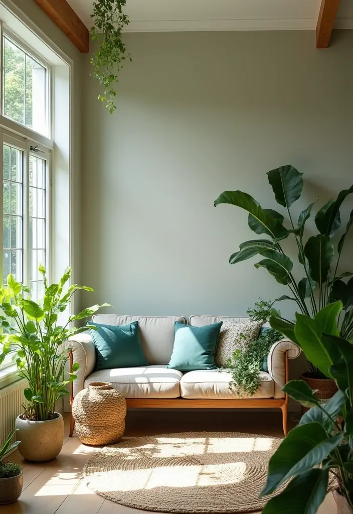 29 Lake House Living Room Ideas That Bring the Outdoors In - 8. Greenery and Indoor Plants