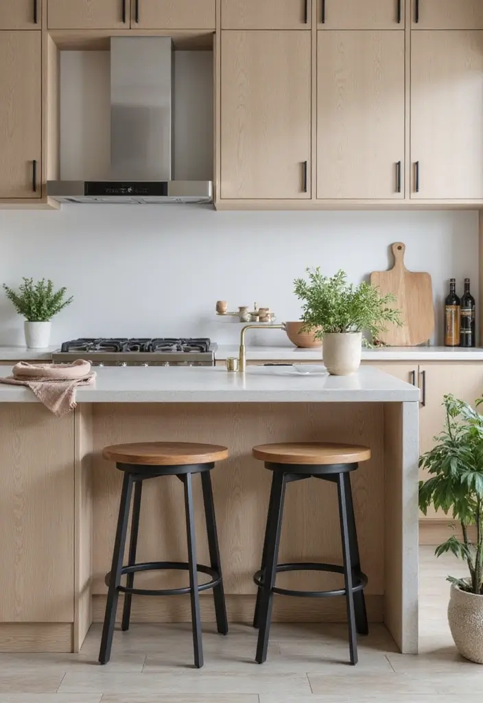 29 Living Room Chairs Ideas Small Spaces That Save Space Beautifully - 13. Sleek Bar Stools for Compact Areas