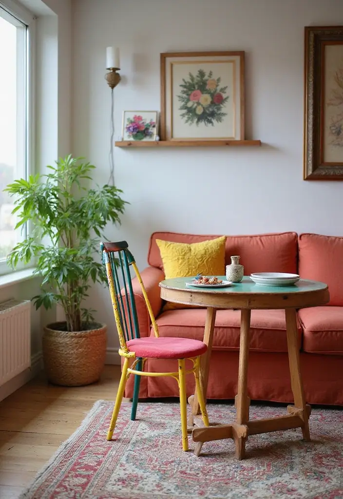 29 Living Room Chairs Ideas Small Spaces That Save Space Beautifully - 20. Colorful Bistro Chairs