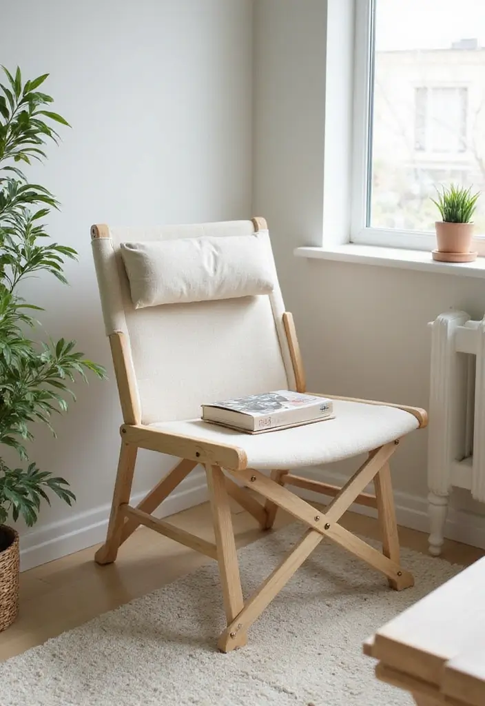 29 Living Room Chairs Ideas Small Spaces That Save Space Beautifully - 4. Folding Chairs for Spontaneous Space